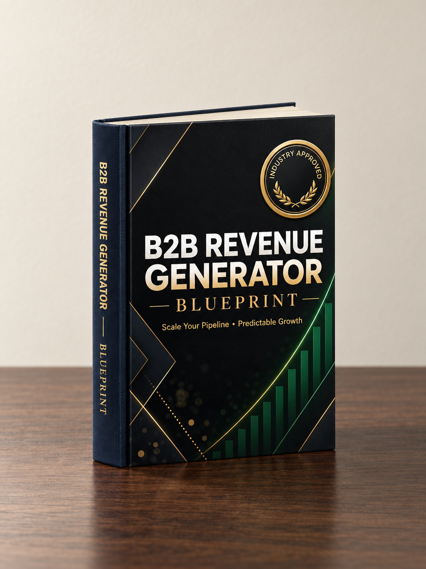 B2B Revenue Generator Blueprint photographed as a portrait hardcover